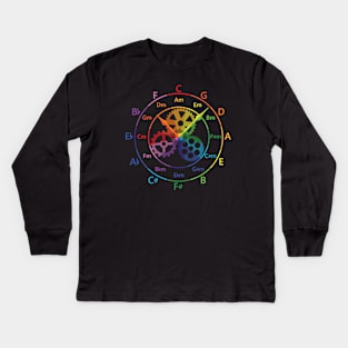 Circle of Fifths Mechanical Clock Style Color Guide Kids Long Sleeve T-Shirt